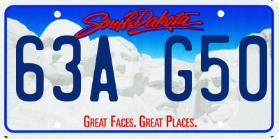 SD license plate 63AG50