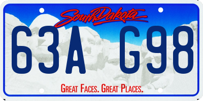 SD license plate 63AG98