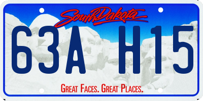 SD license plate 63AH15
