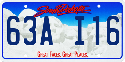 SD license plate 63AI16