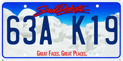 SD license plate 63AK19