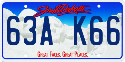 SD license plate 63AK66