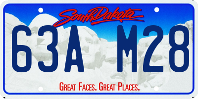 SD license plate 63AM28