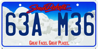 SD license plate 63AM36