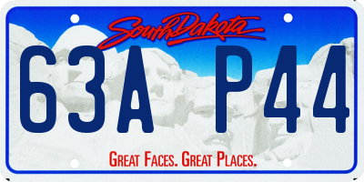SD license plate 63AP44