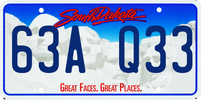 SD license plate 63AQ33