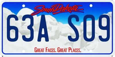 SD license plate 63AS09