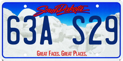 SD license plate 63AS29