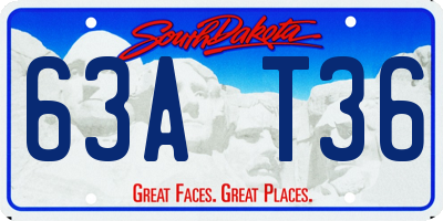 SD license plate 63AT36
