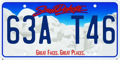 SD license plate 63AT46