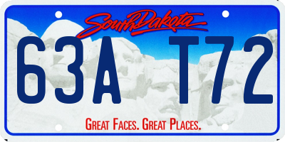 SD license plate 63AT72