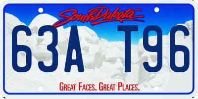 SD license plate 63AT96