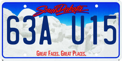 SD license plate 63AU15
