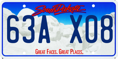 SD license plate 63AX08