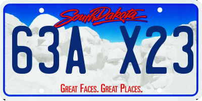 SD license plate 63AX23