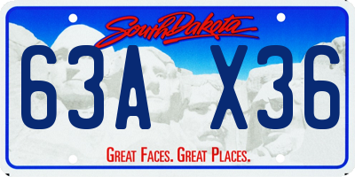 SD license plate 63AX36