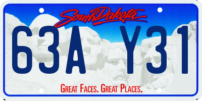 SD license plate 63AY31