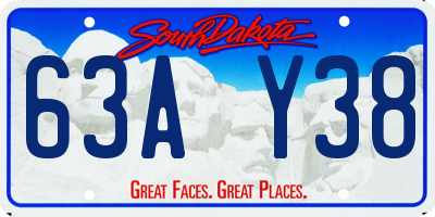 SD license plate 63AY38