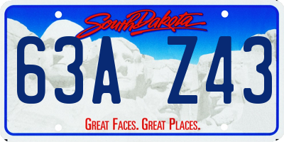 SD license plate 63AZ43