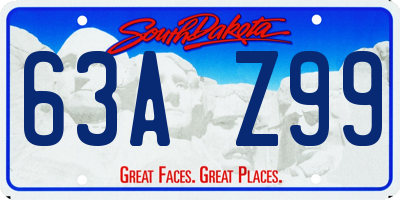 SD license plate 63AZ99