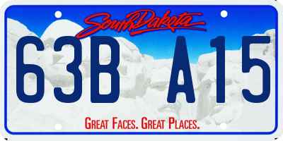 SD license plate 63BA15