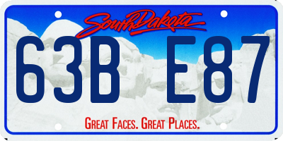 SD license plate 63BE87