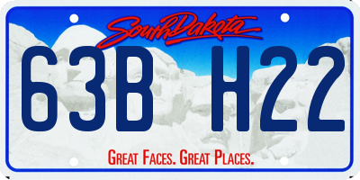 SD license plate 63BH22
