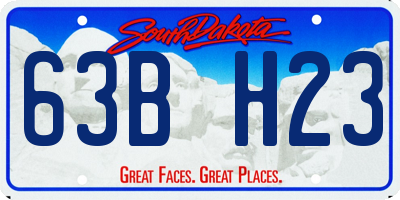 SD license plate 63BH23