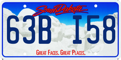 SD license plate 63BI58