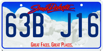 SD license plate 63BJ16