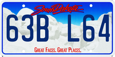 SD license plate 63BL64