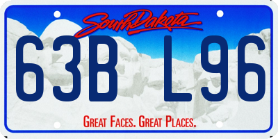SD license plate 63BL96