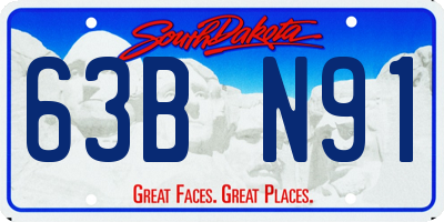 SD license plate 63BN91