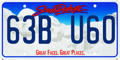 SD license plate 63BU60