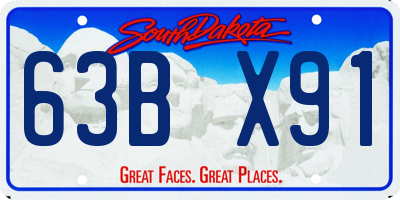 SD license plate 63BX91