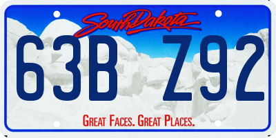 SD license plate 63BZ92