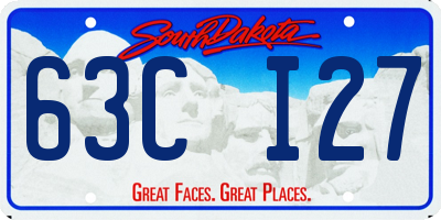 SD license plate 63CI27