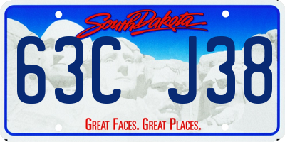 SD license plate 63CJ38