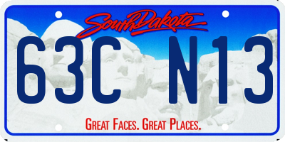 SD license plate 63CN13