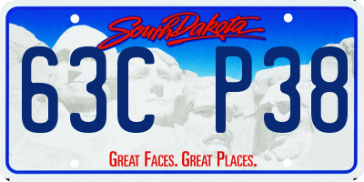 SD license plate 63CP38