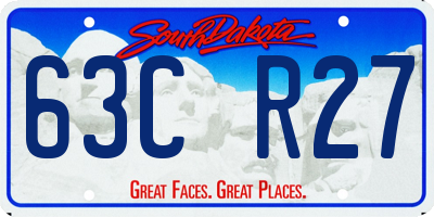 SD license plate 63CR27