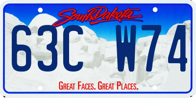 SD license plate 63CW74