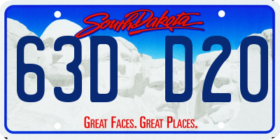 SD license plate 63DD20
