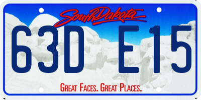 SD license plate 63DE15