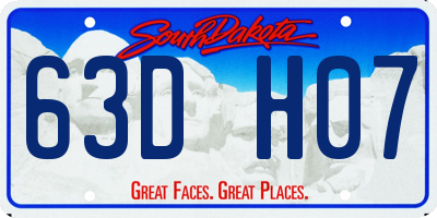SD license plate 63DH07