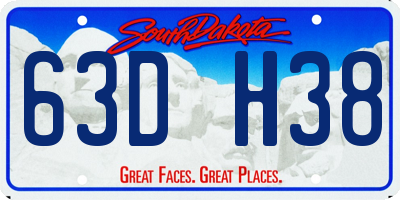 SD license plate 63DH38