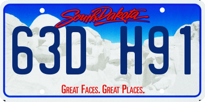 SD license plate 63DH91