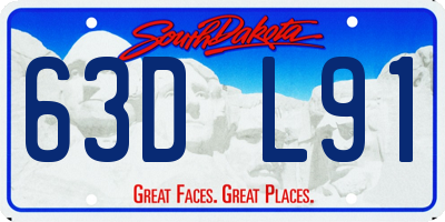 SD license plate 63DL91
