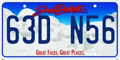 SD license plate 63DN56