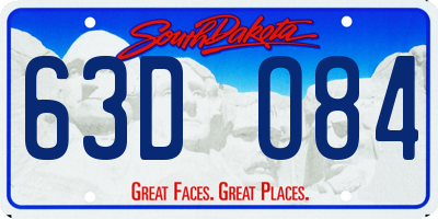 SD license plate 63DO84